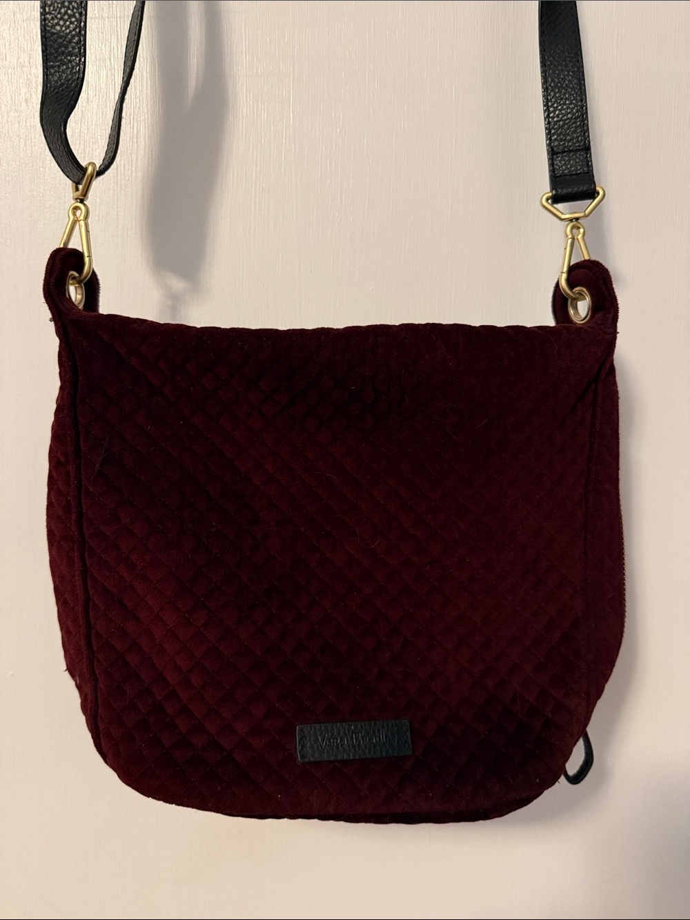 Vera Bradley Quilted Velvet Crossbody Bag Burgundy Eggplant Fall Wine Fall Cozy